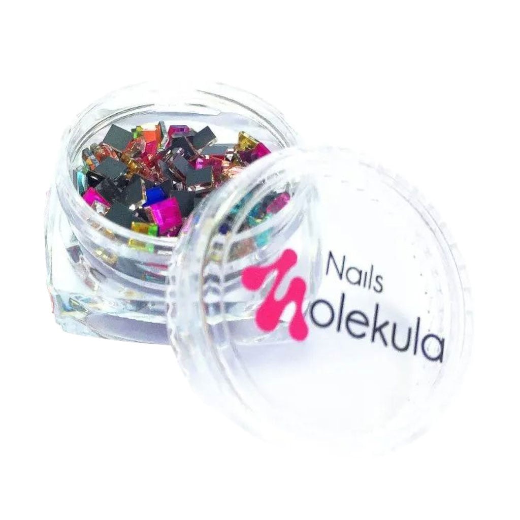 Декор для нігтів Nails Molekula Professional Камінці Самоцвіти, квадрат, 100 шт (ML1115)