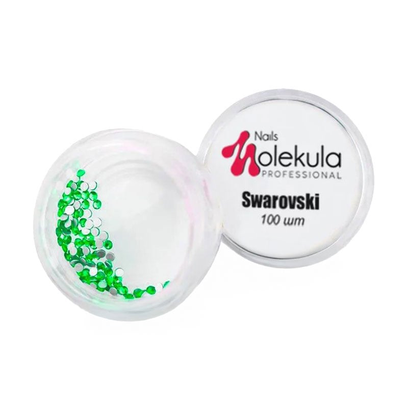 Декор для нігтів Nails Molekula Professional Камінці Swarovski 3 зелені, 100 шт (SW03)