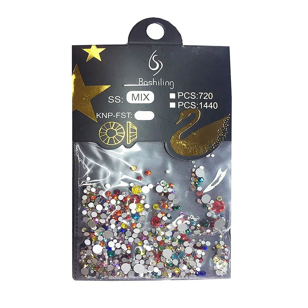 Декор для нігтів Nails Molekula Professional Камінці, мікс, 720 шт (ML1178)